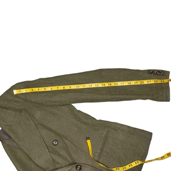 Polo Ralph Lauren Double-Breasted 100% Linen Blazer in Green Size 8 - Picture 13 of 16